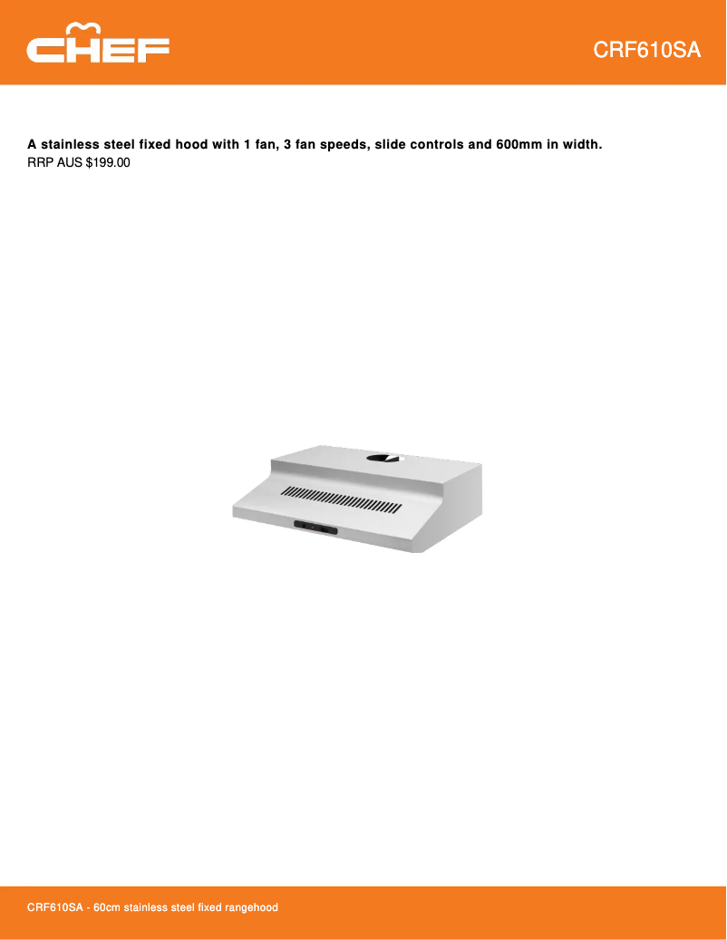 First page image of the manual for CRF610SA