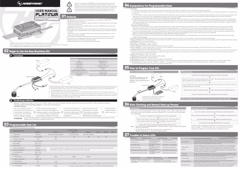 Page 1 of the manual User Manual Hobbywing Platinum PRO V4 200A