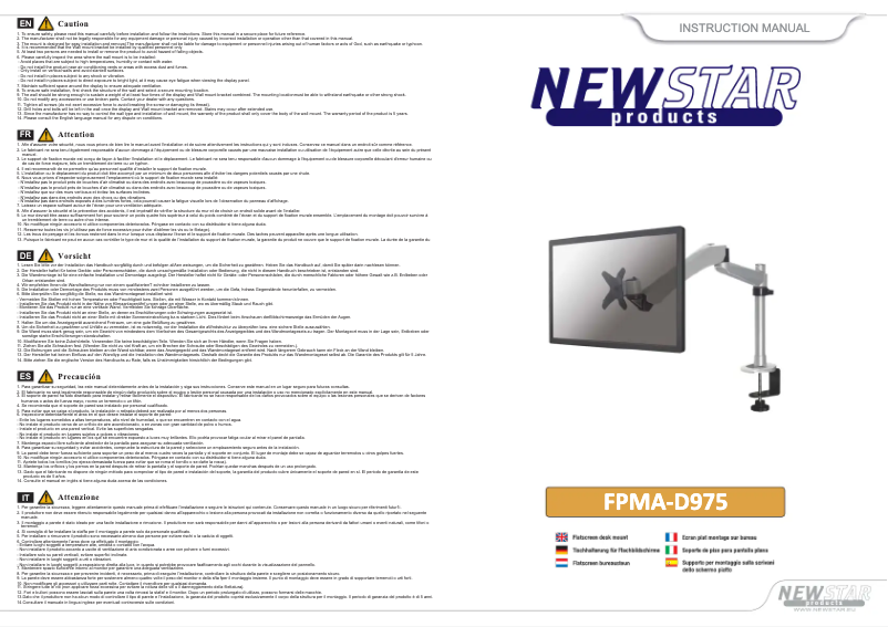 Page 1 of the manual User Manual Newstar FPMA-D975