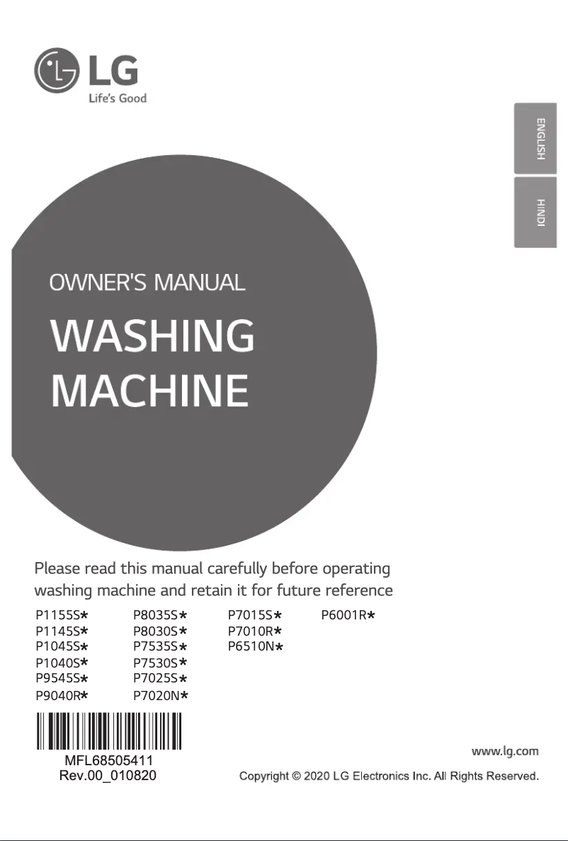 Page 1 of the manual User Manual LG P1155SRAZ