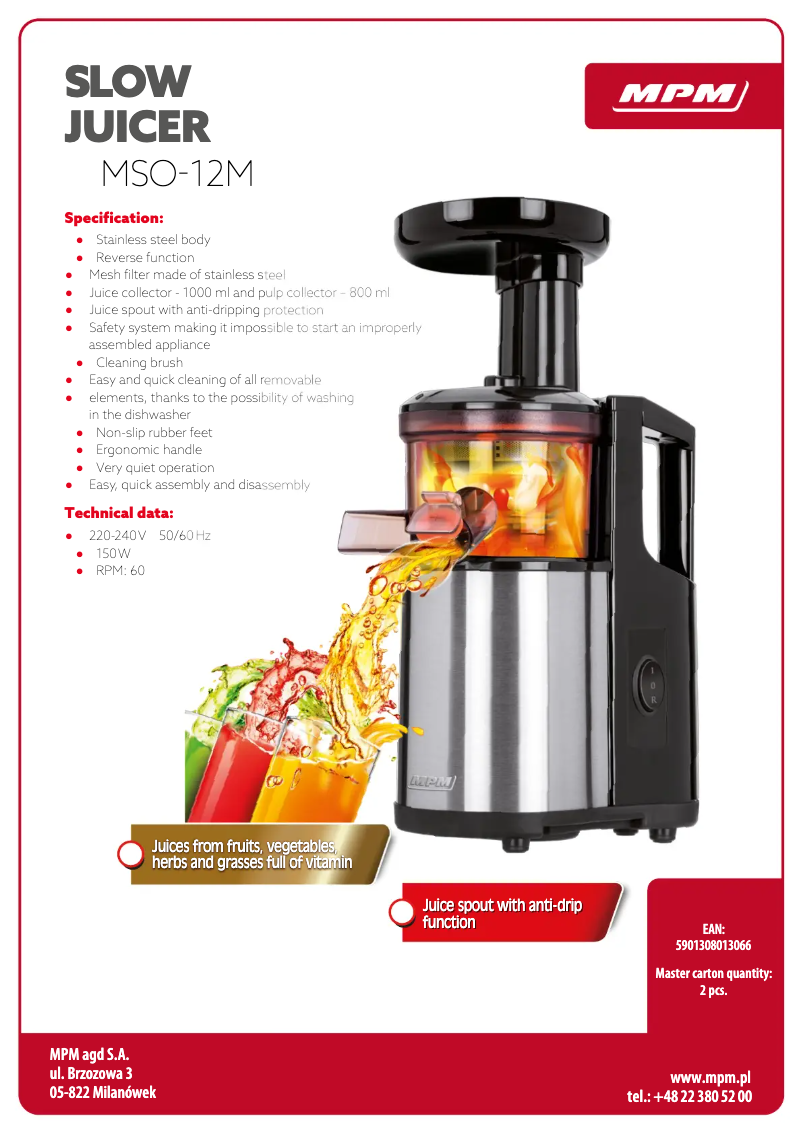 First page image of the manual for MSO-12M