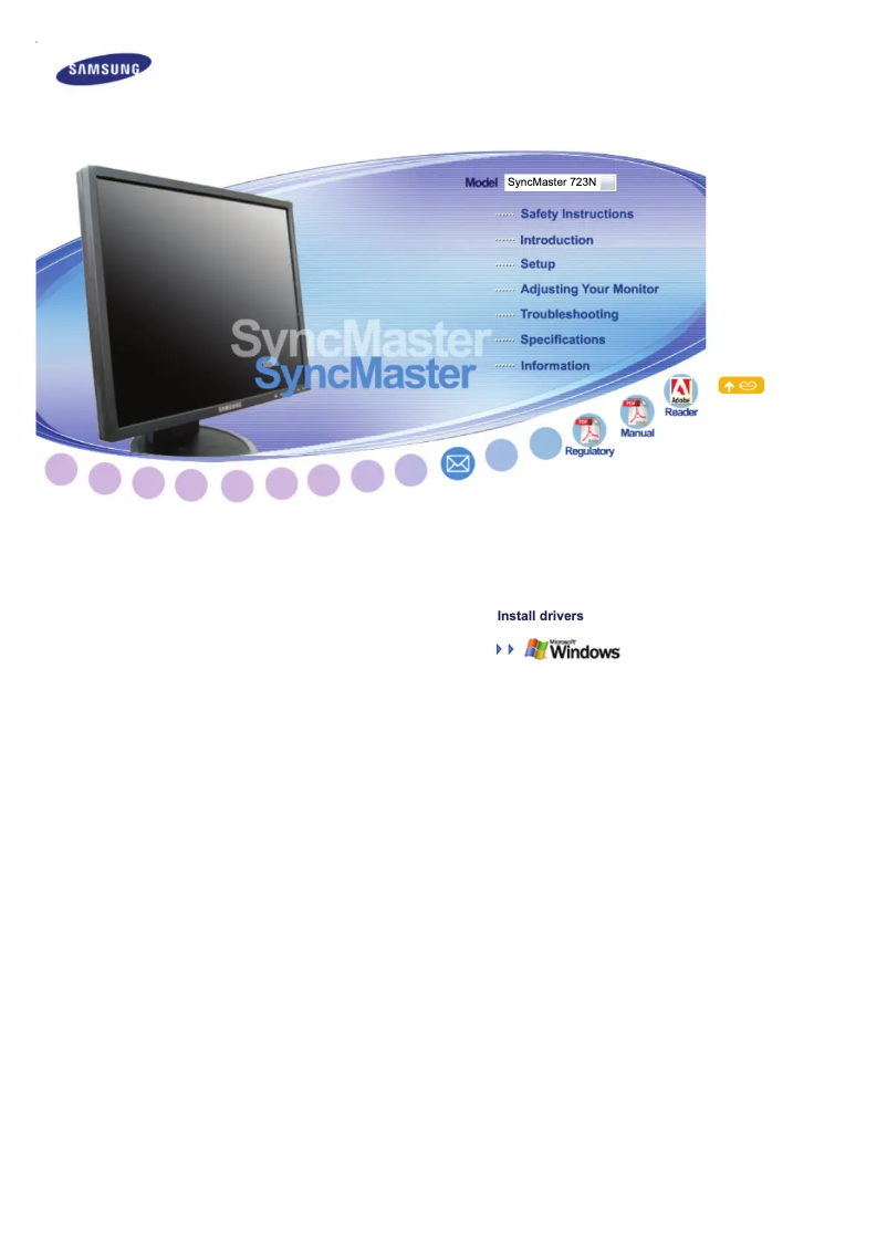 Page 1 of the manual User Manual Samsung SyncMaster 723N