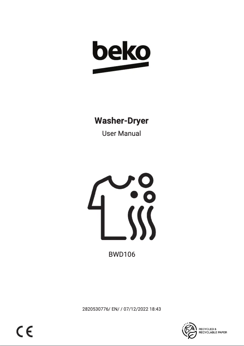 First page image of the manual for BWD106