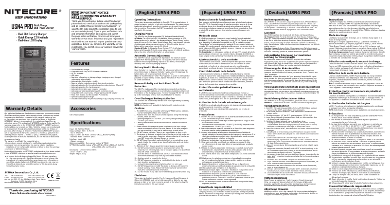 First page image of the manual for USN4 PRO