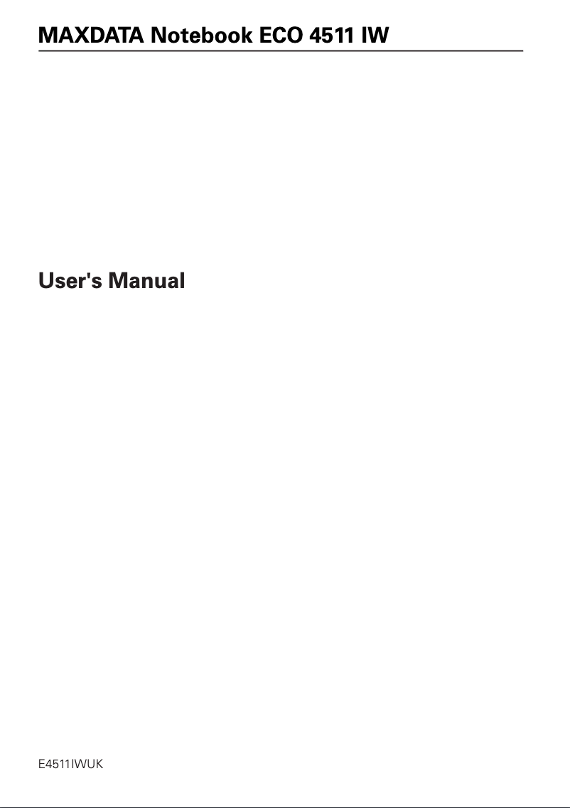 Page 1 of the manual User Manual Maxdata ECO 4511 IW