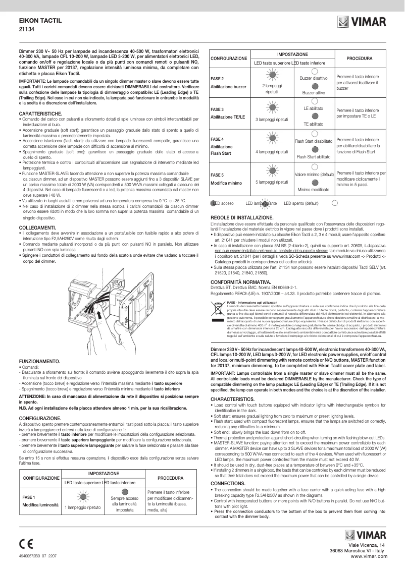 First page image of the manual for 21134