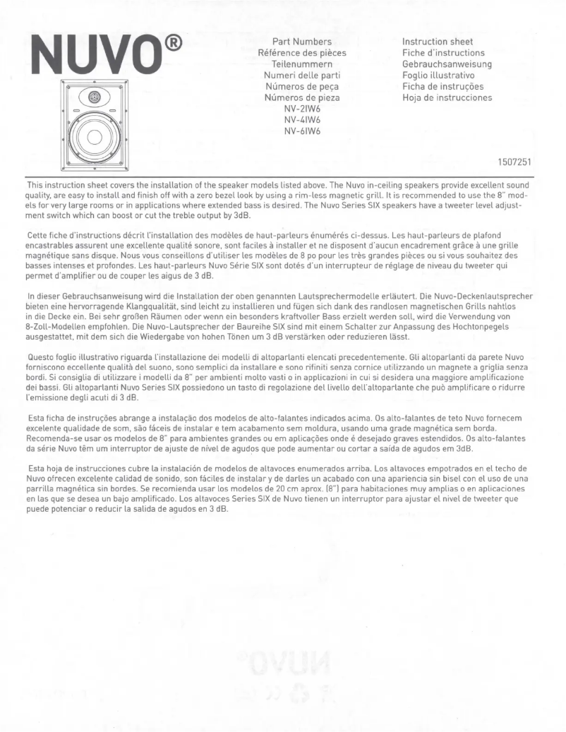 First page image of the manual for Series Two NV-2IW6