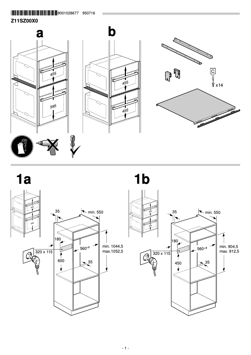Page 1 of the manual Installation Guide Neff Z11SZ00X0