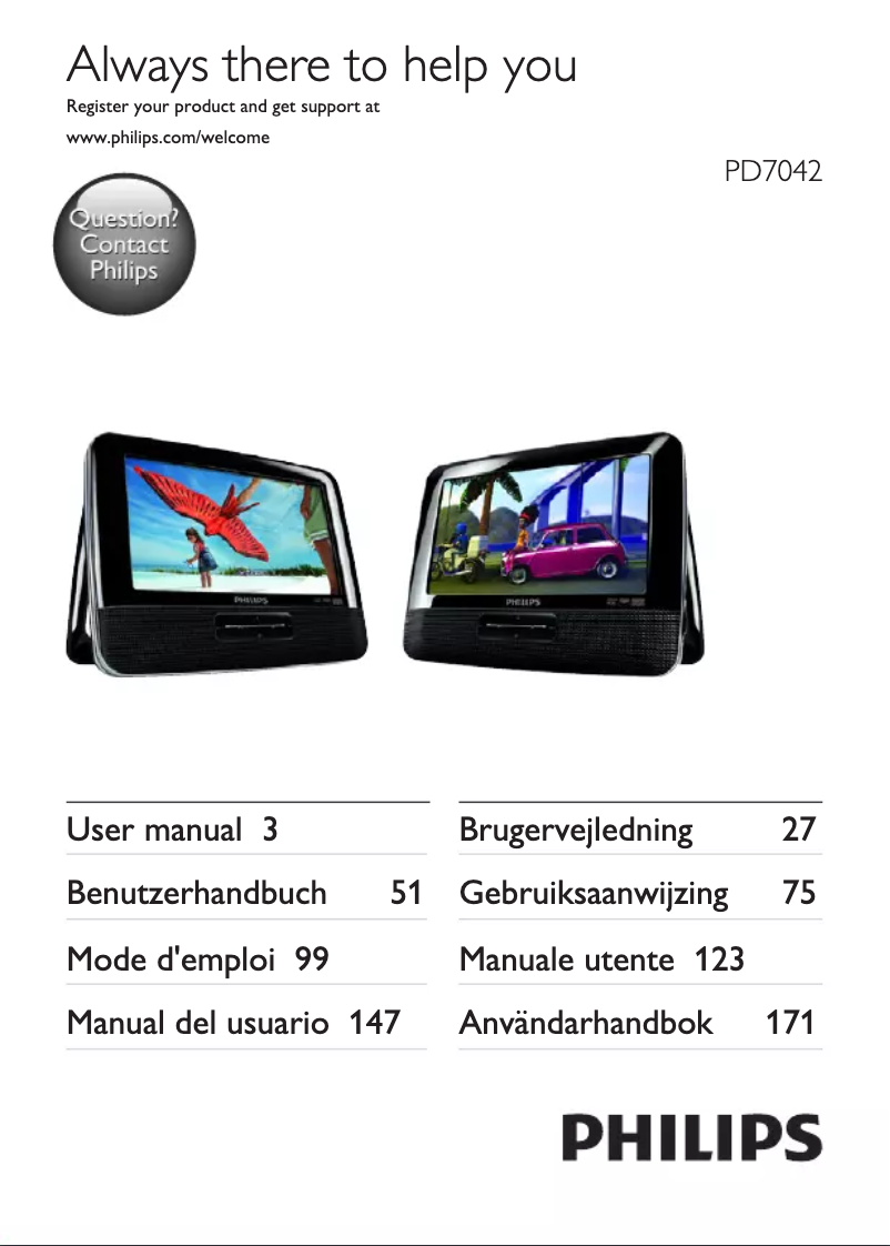 First page image of the manual for PD7042