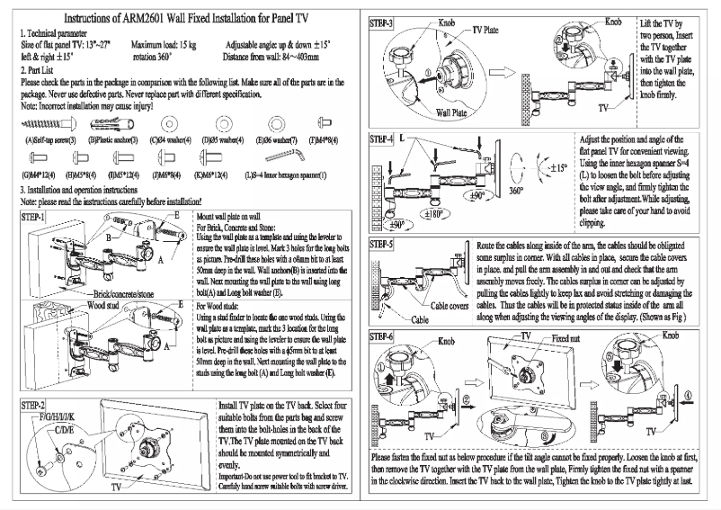 Page 1 of the manual User Manual Majestic ARM2601