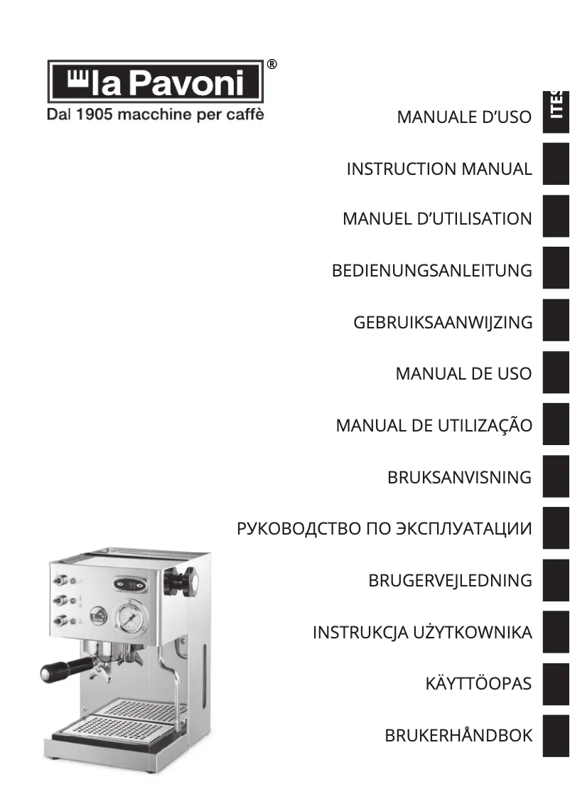 Page 1 of the manual User Manual la Pavoni LPMCSR02EU