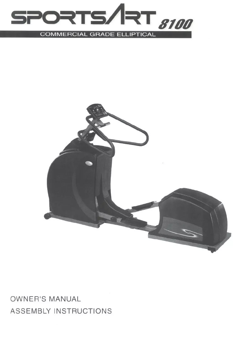 Page 1 of the manual User Manual SportsArt 8100