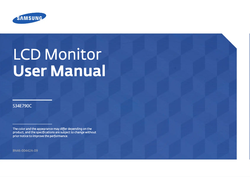 Page 1 of the manual User Manual Samsung LS34E790CNS