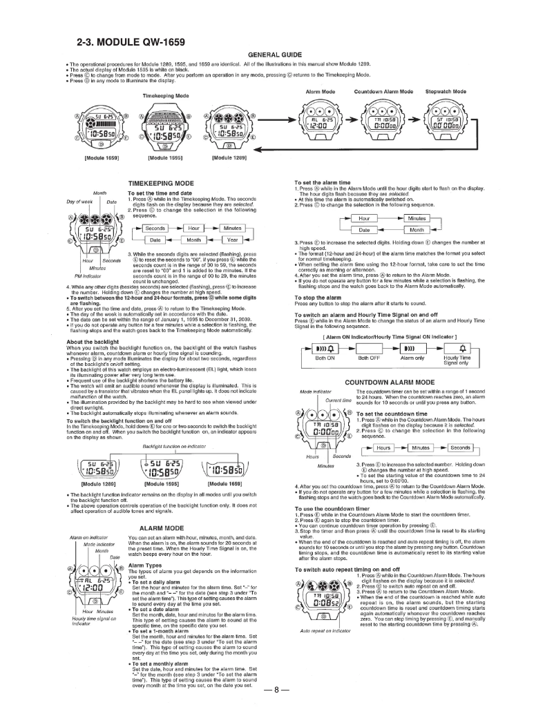 Page 1 of the manual User Manual Casio DW9052-1V