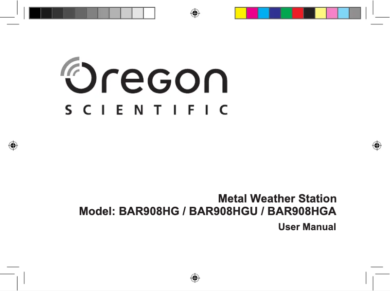Page 1 of the manual User Manual Oregon Scientific BAR 908HG
