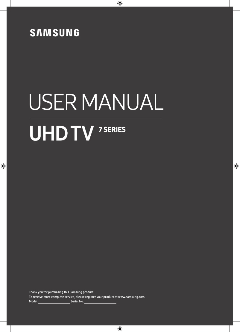 First page image of the manual for UE43RU7100