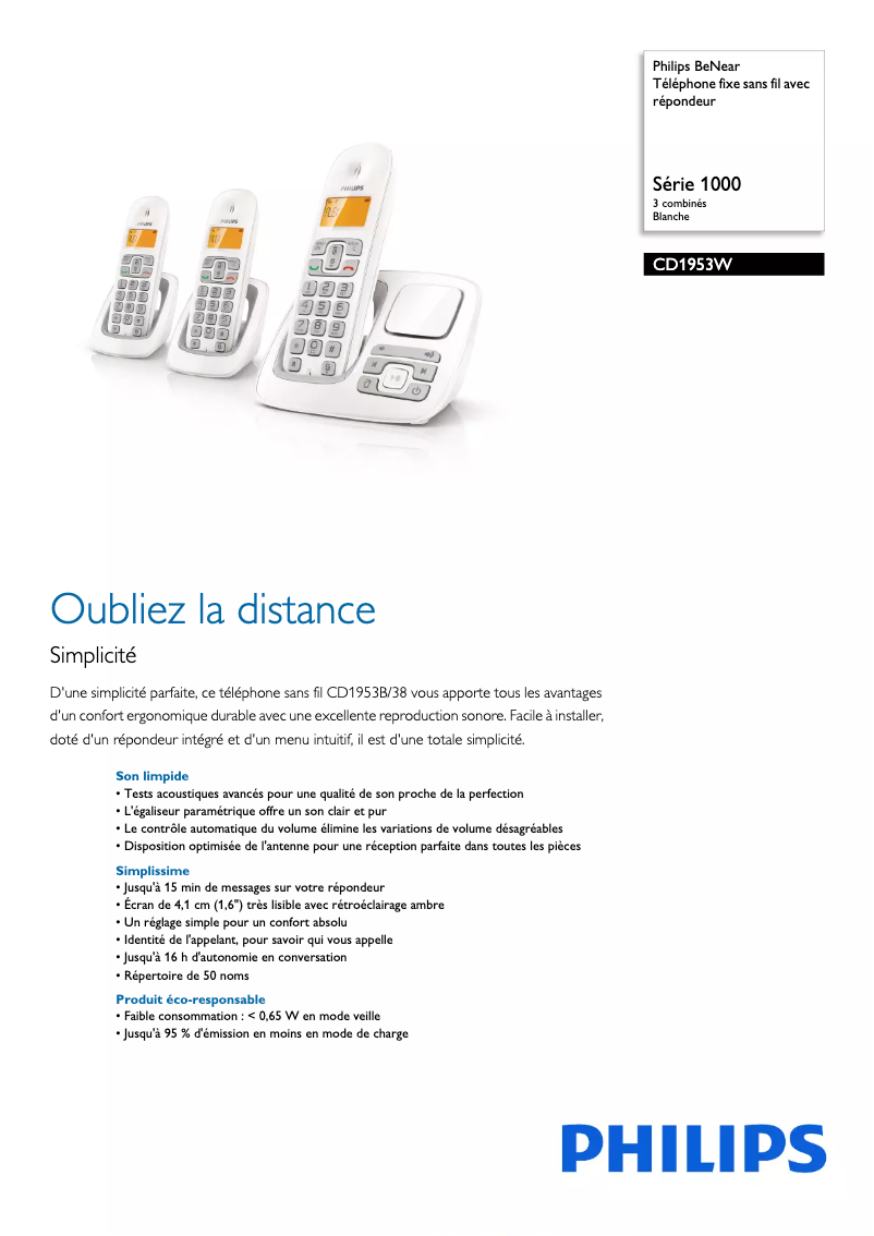 First page image of the manual for CD1953W