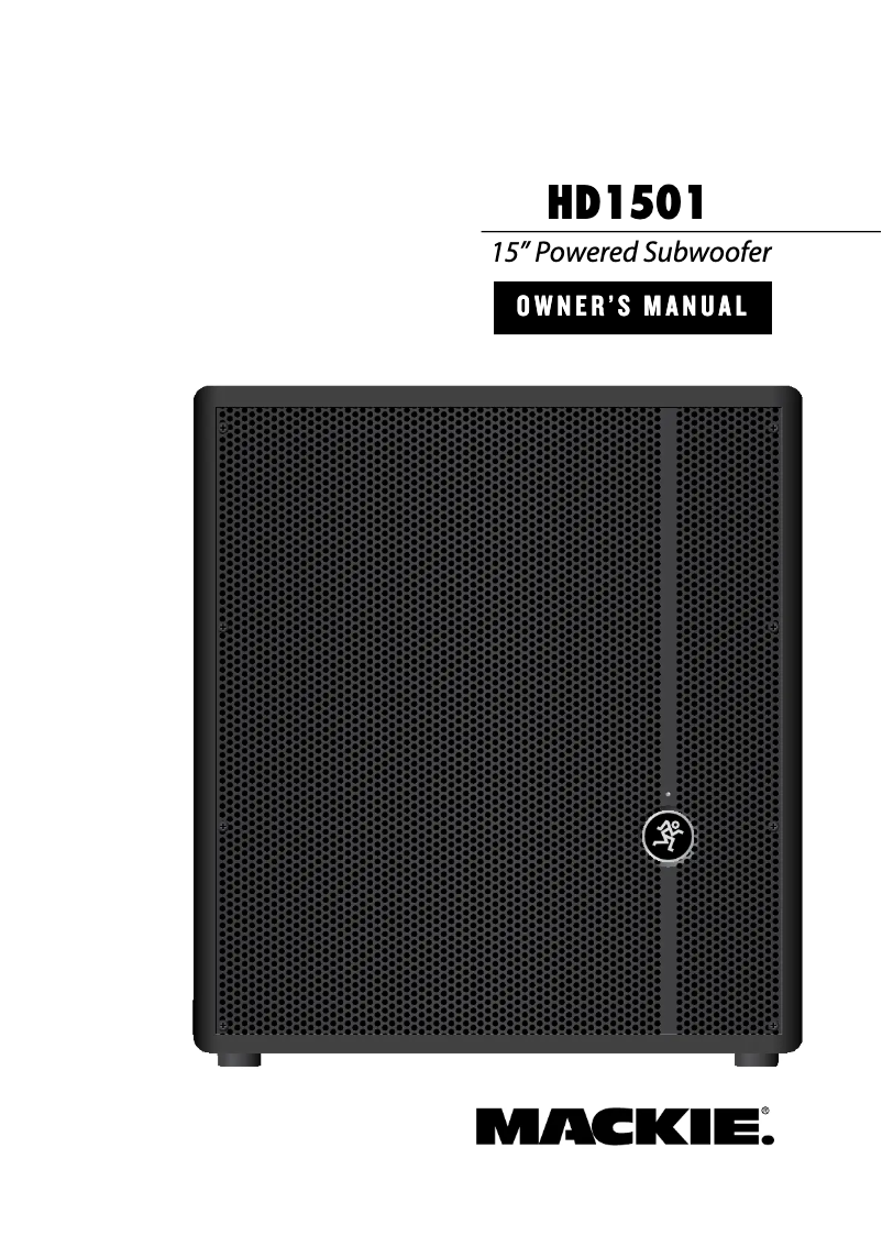 First page image of the manual for HD1501
