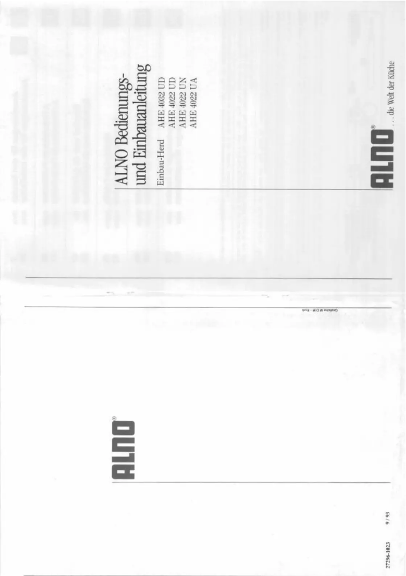 First page image of the manual for AHE 4022 UD