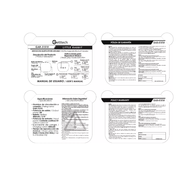 First page image of the manual for GAR-31510