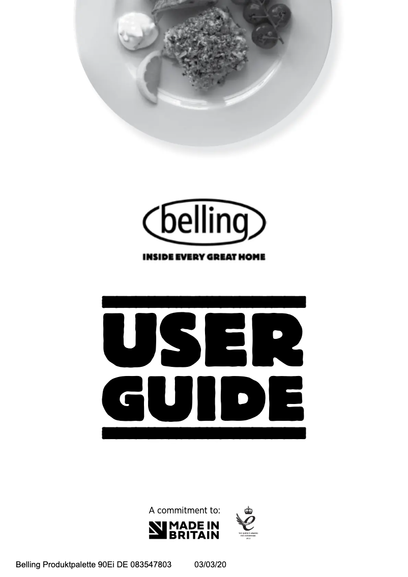 Page 1 of the manual User Manual Belling Cookcentre 90