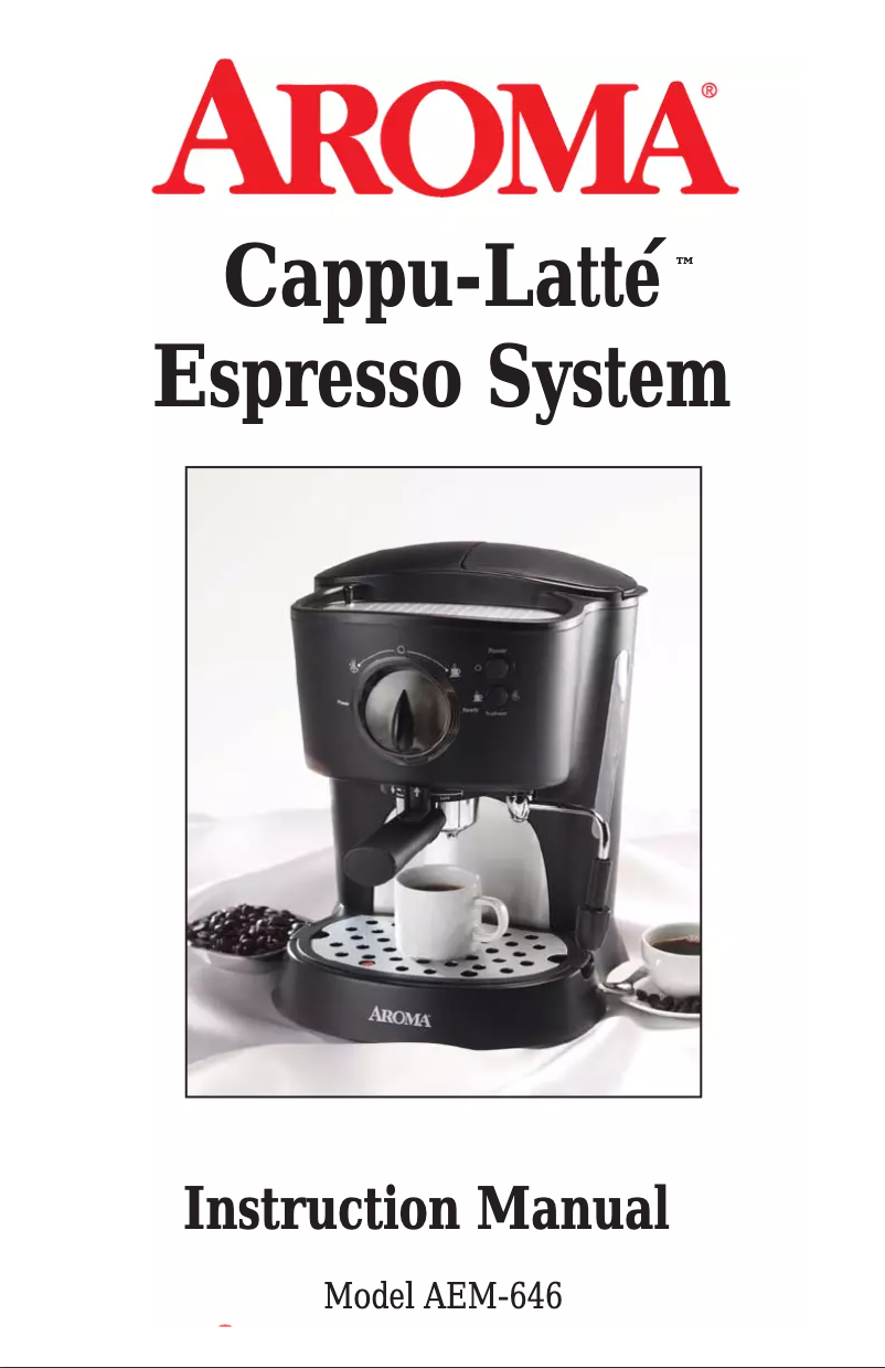 Page 1 of the manual User Manual Aroma Cappu-Latté AEM-646