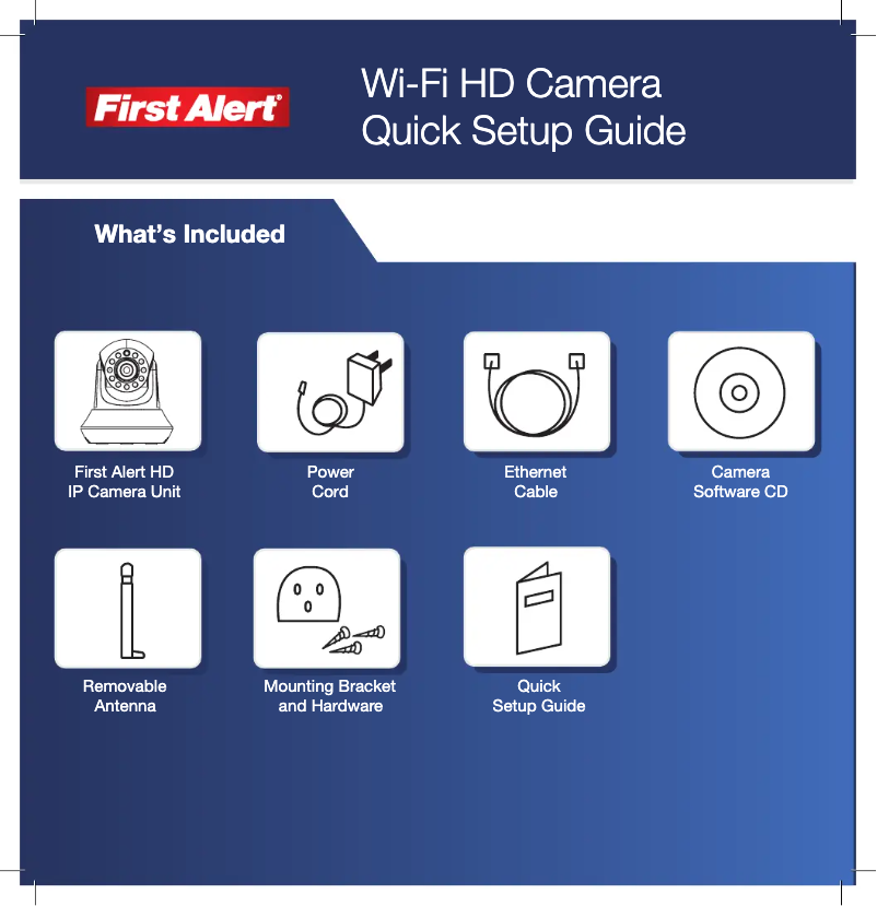 Page 1 of the manual Quick Start Guide First Alert DWIP-720