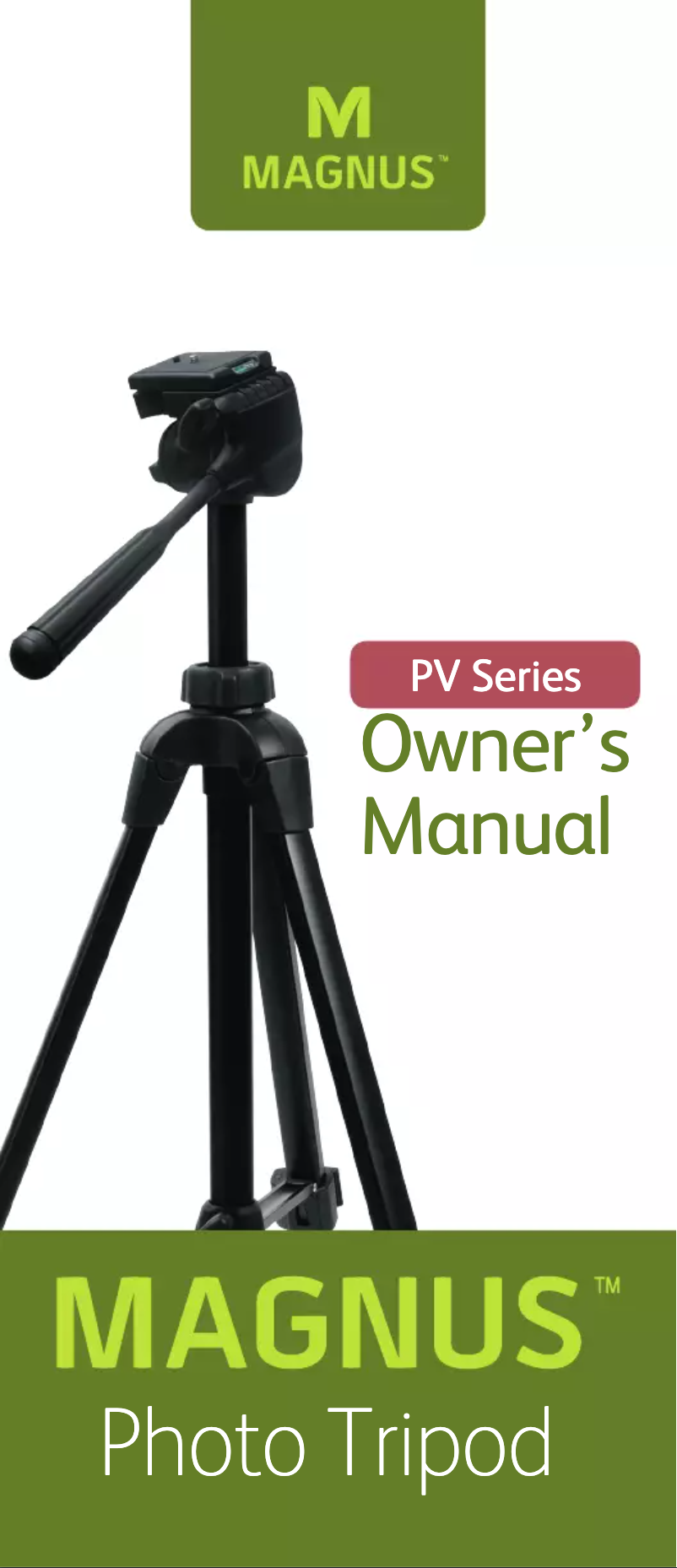 First page image of the manual for PV-3320