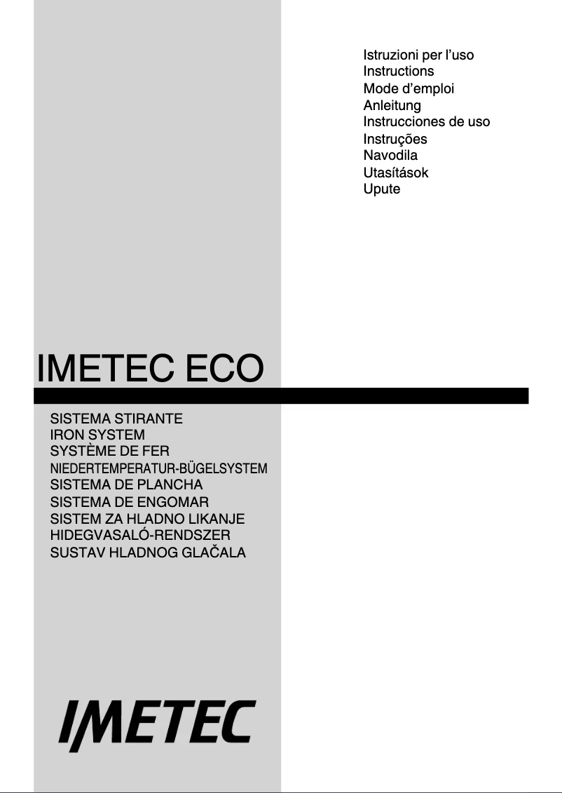 Page 1 of the manual User Manual Imetec ECO COMPACT