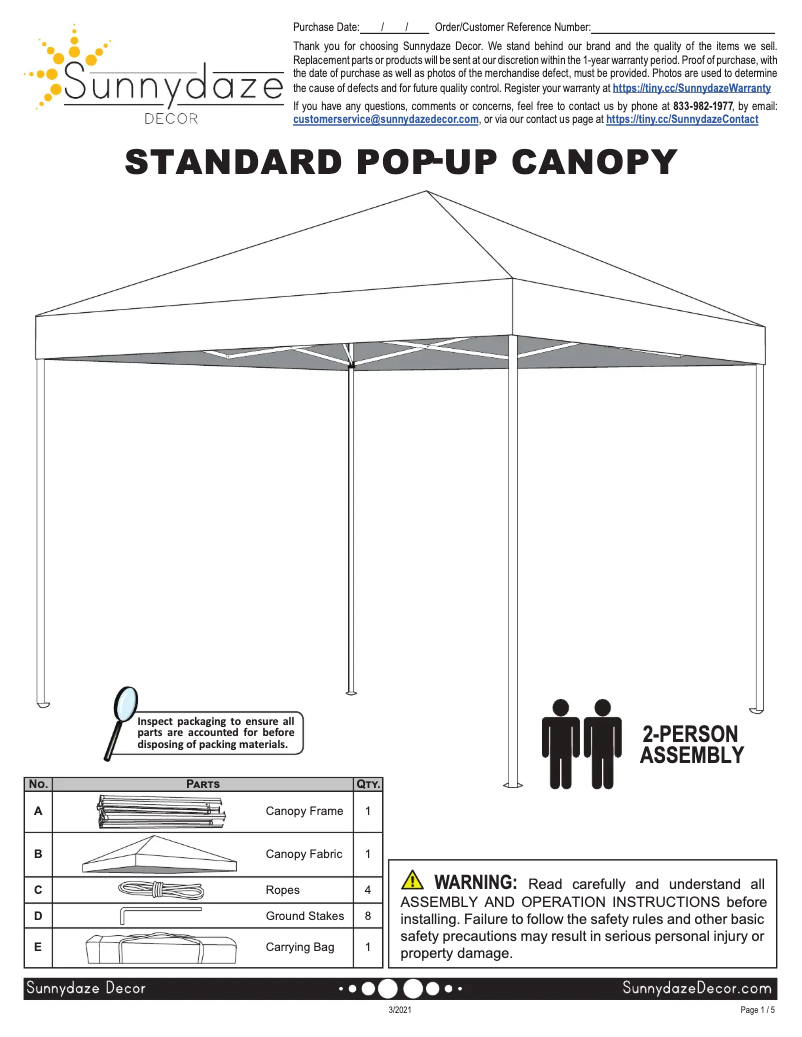 First page image of the manual for WUY-885