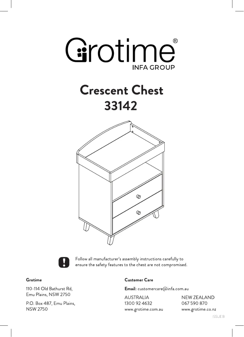 First page image of the manual for Crescent Chest