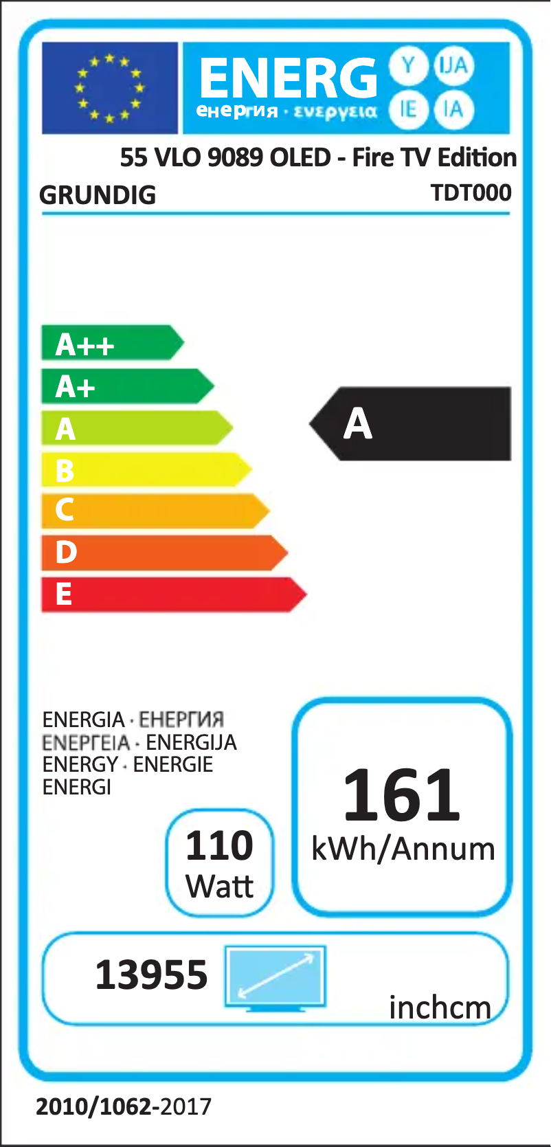 First page image of the manual for 55 GOB 9089 OLED