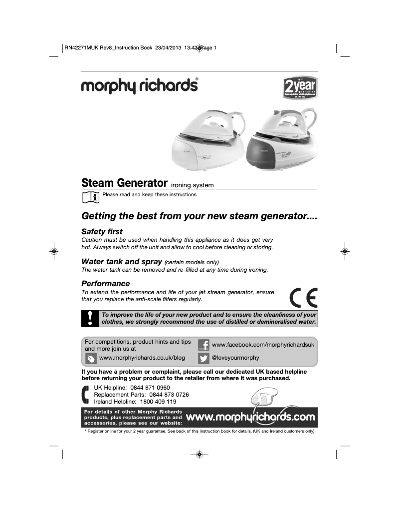 Page 1 de la notice Manuel utilisateur Morphy Richards Jet Stream 2200W