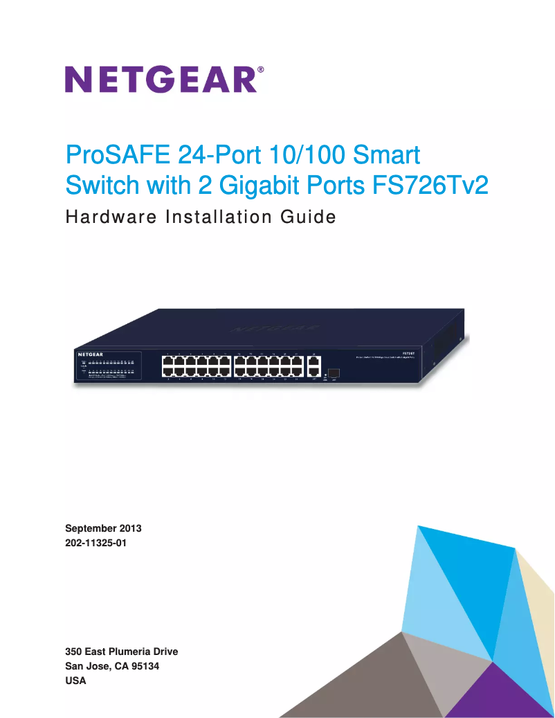 Page 1 of the manual Installation Guide Netgear ProSafe FS726Tv2
