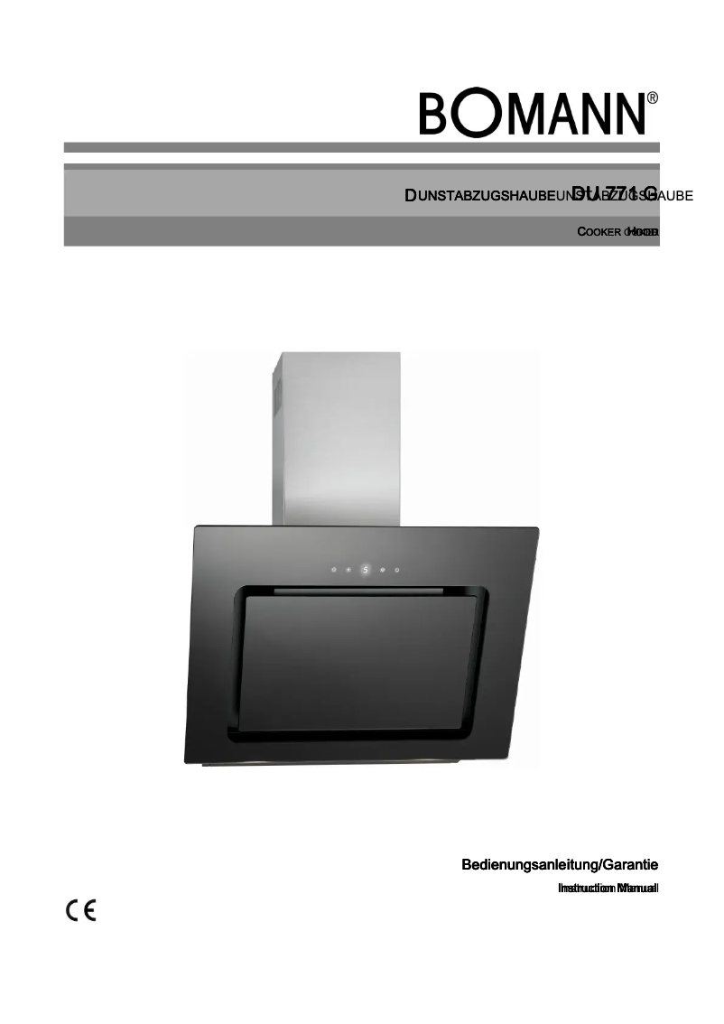 First page image of the manual for DU 771 G