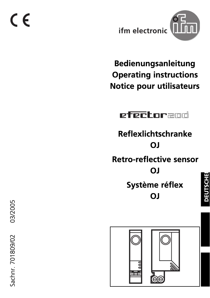 Page 1 of the manual User Manual IFM OJ5185