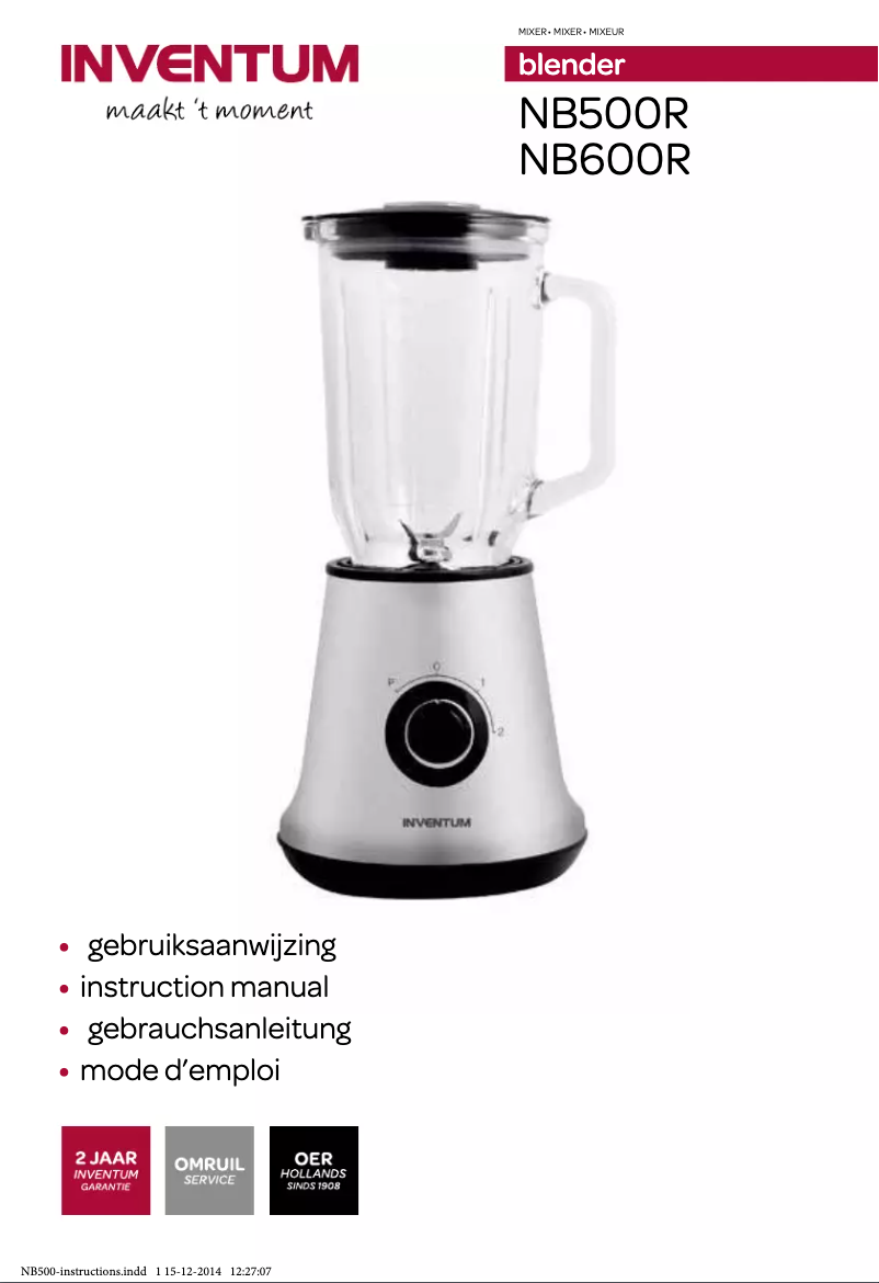 First page image of the manual for NB500R