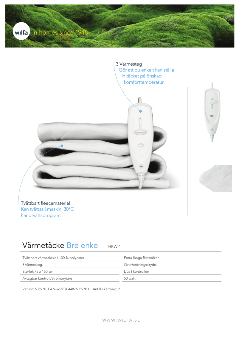 Page 1 de la notice Fiche technique Wilfa Bre WHBD-1