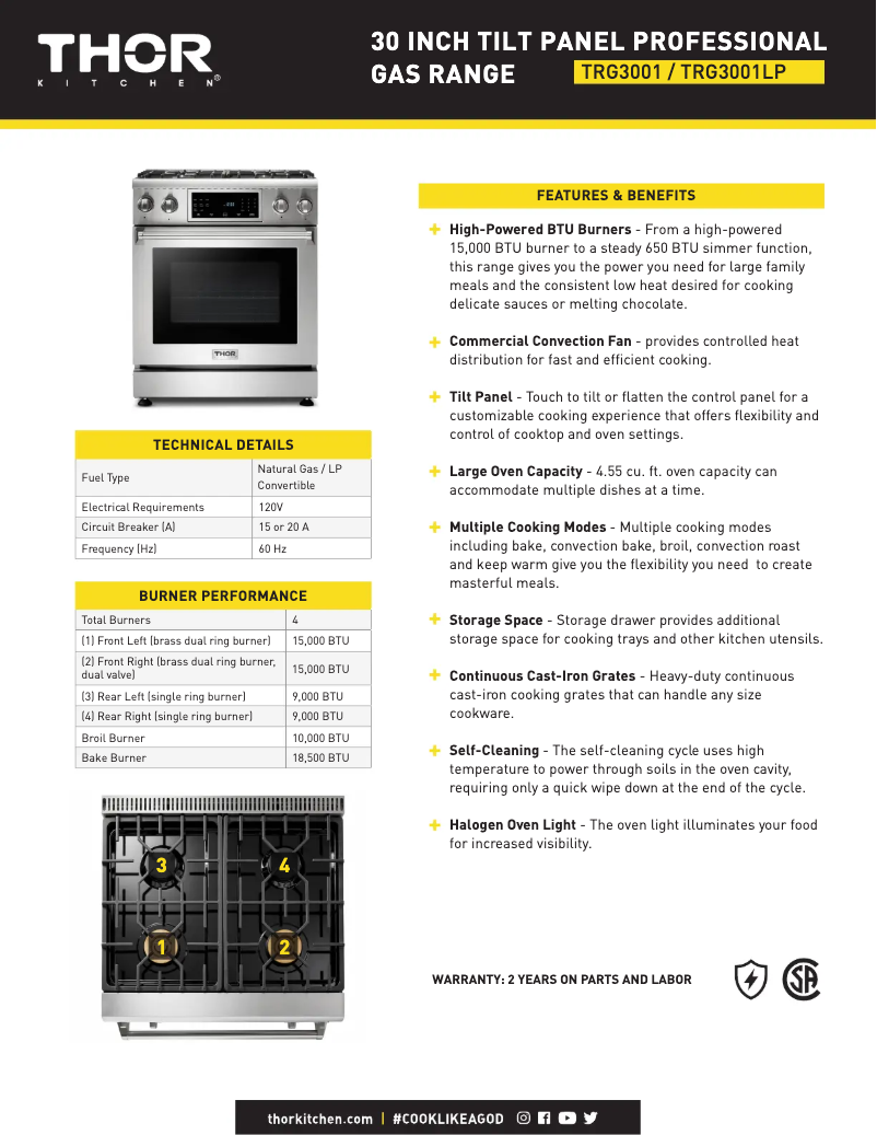 First page image of the manual for TRG3001LP
