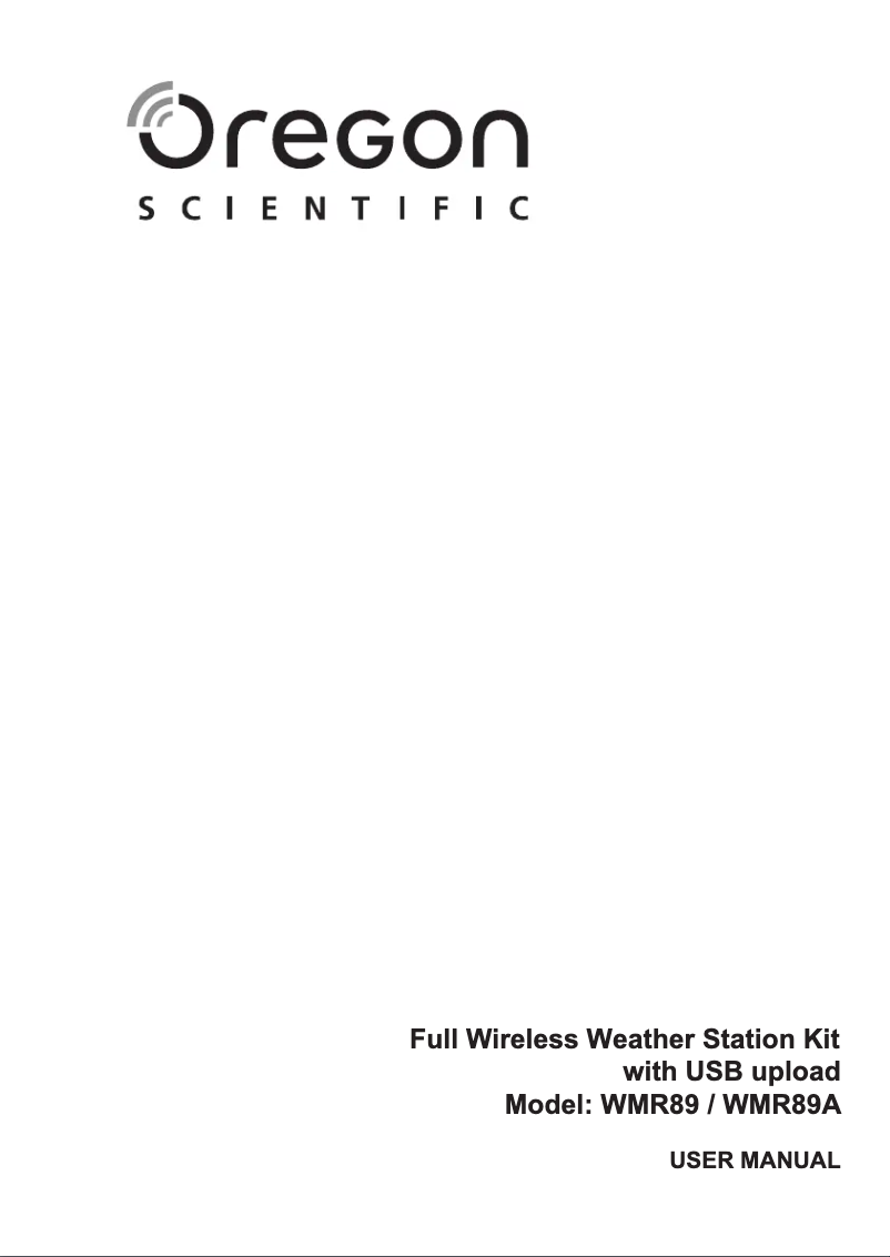 First page image of the manual for WMR 89