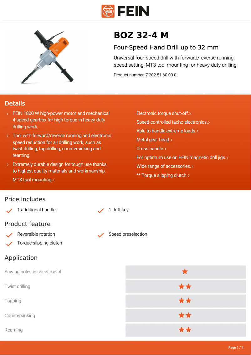 First page image of the manual for BOZ 32-4 M