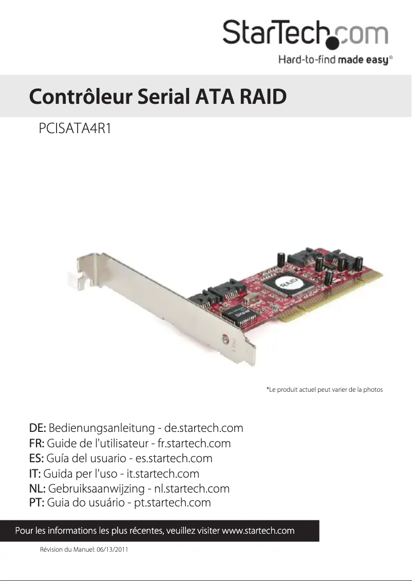 First page image of the manual for PCISATA4R1