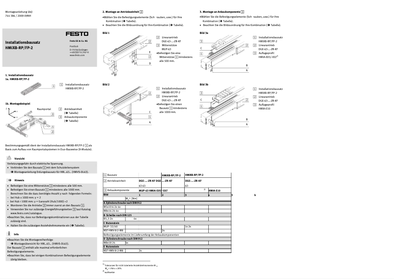 Page 1 of the manual User Manual Festo HMIXB-RP/FP-2
