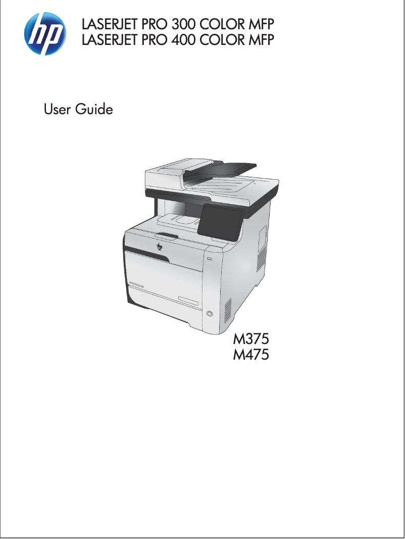 First page image of the manual for LaserJet Pro M475dw