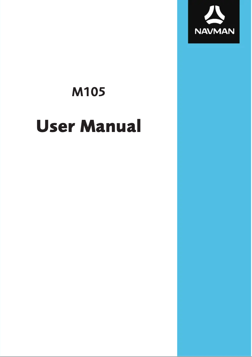 Page 1 of the manual User Manual Navman M105