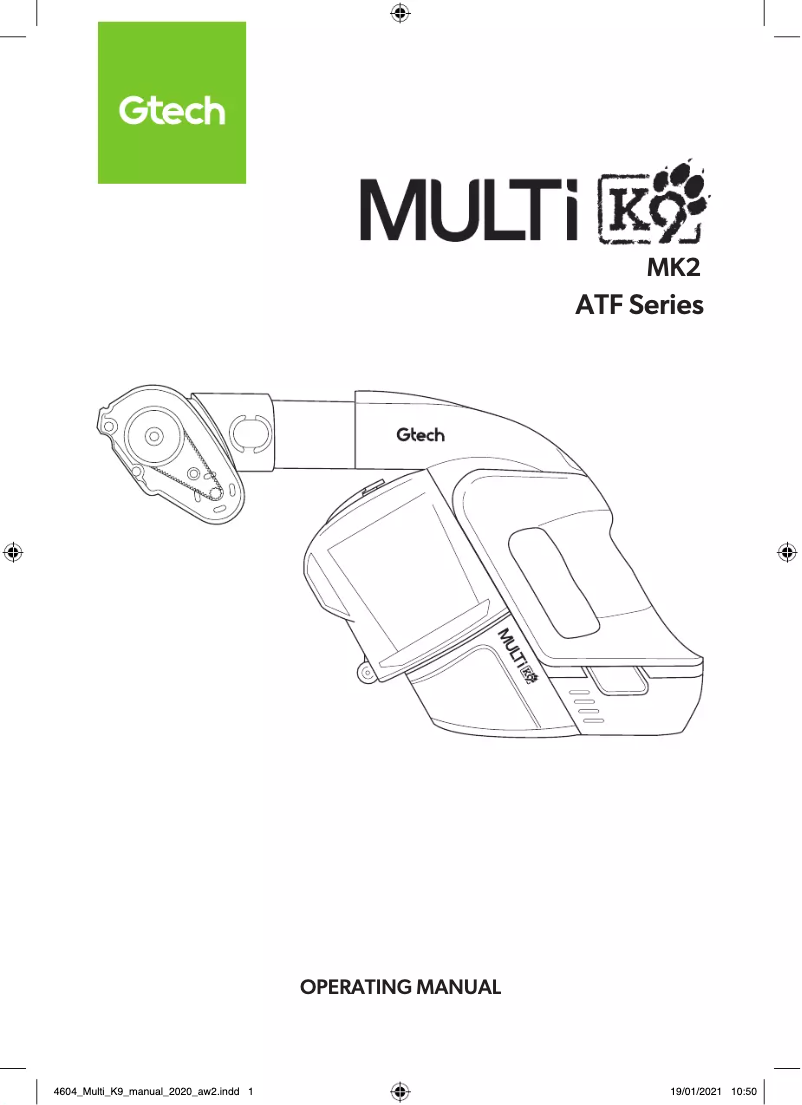 Page 1 of the manual User Manual Gtech Multi MK2 K9 ATF037