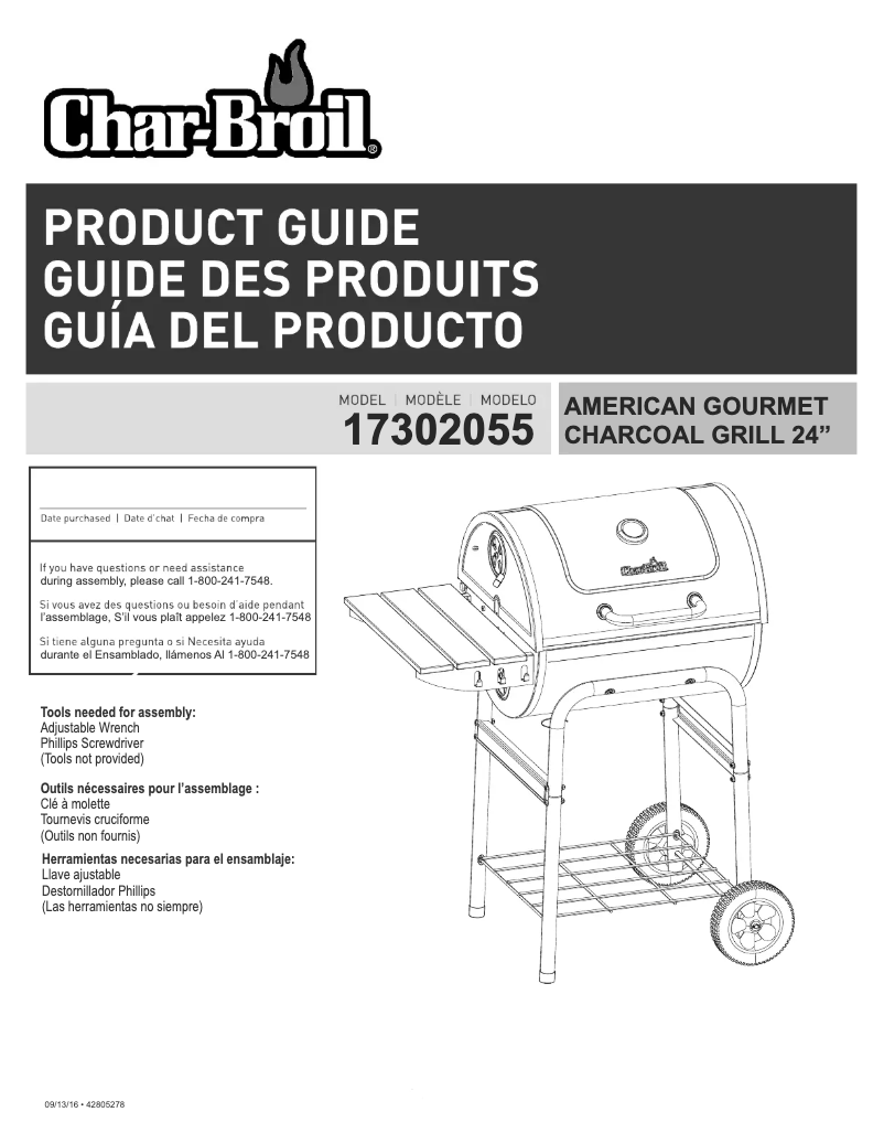 Page 1 of the manual User Manual Char-Broil 17302055