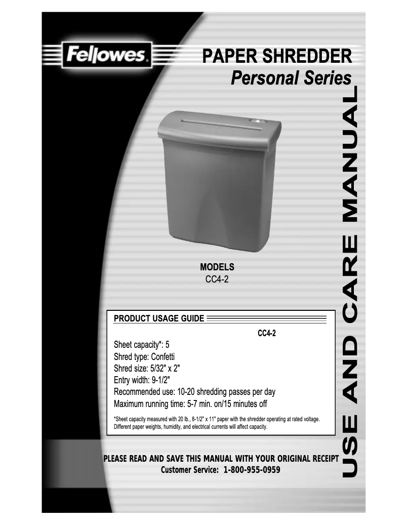 First page image of the manual for Personal CC4-2
