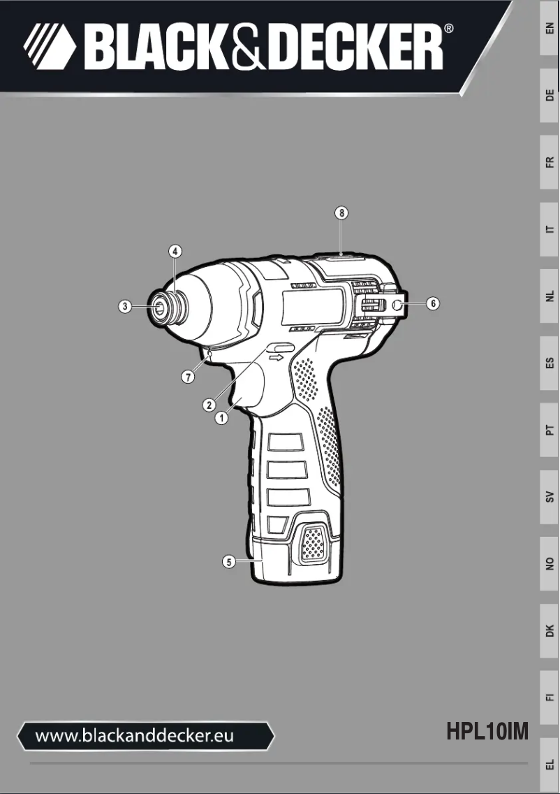 First page image of the manual for HPL10IMKB