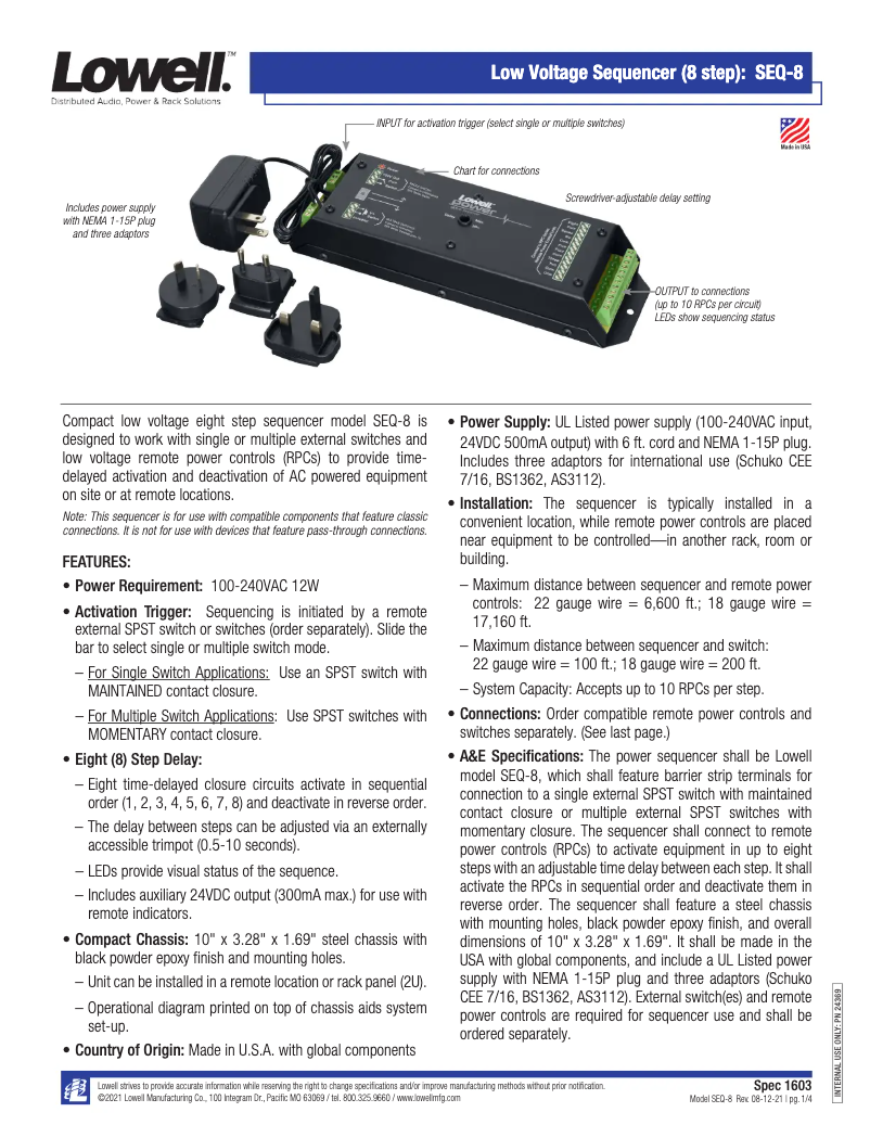 First page image of the manual for SEQ-8